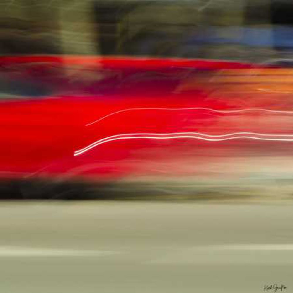 Limited Edition Abstract Photography Speeding Red Ferrari